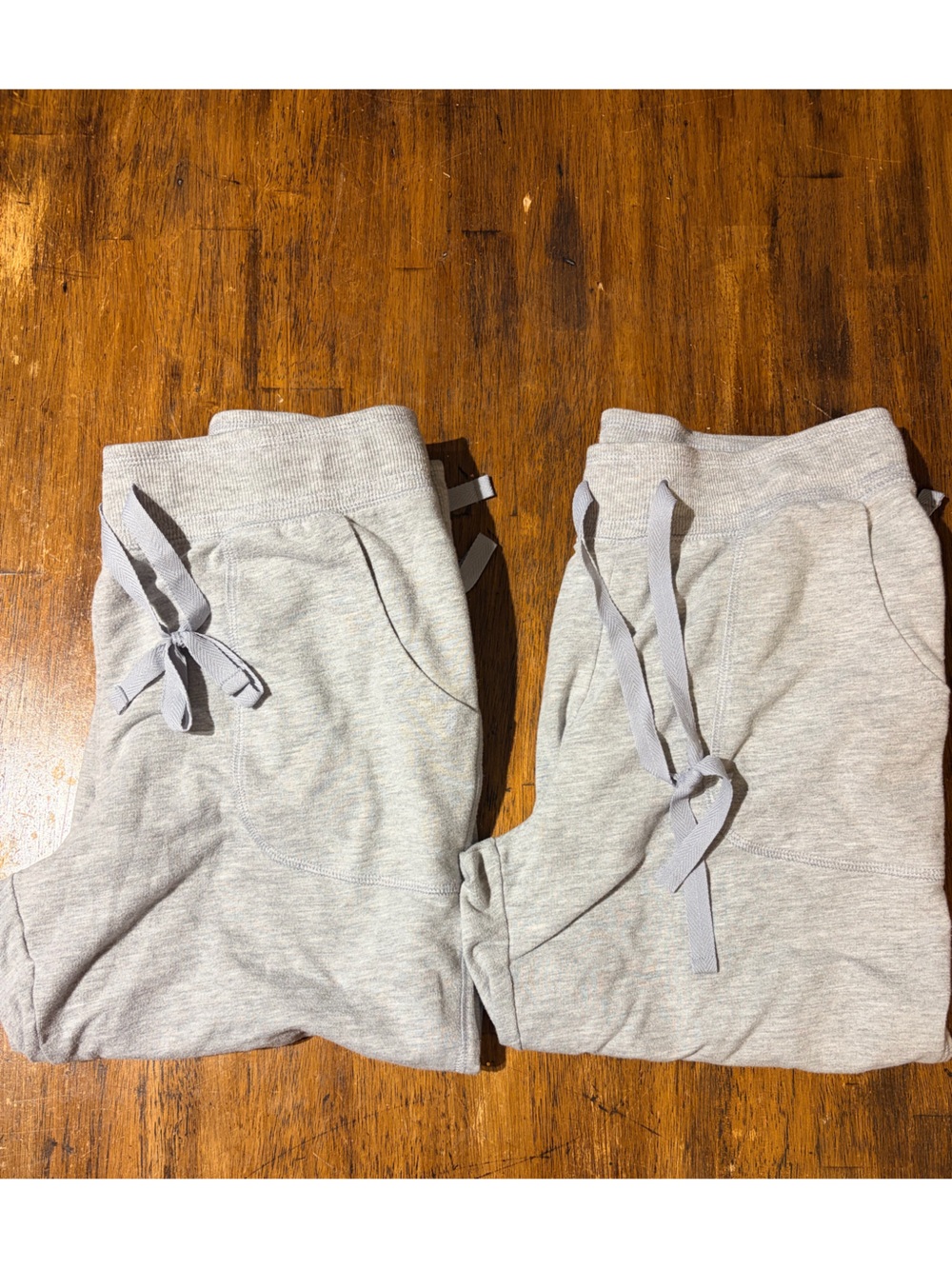 2 Bobbie Brooks Light Gray Drawstring Capris